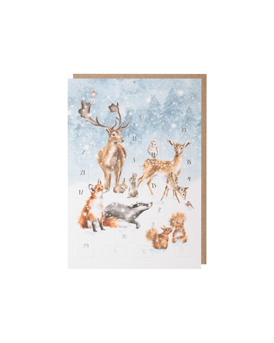Waldtiere Adventskalenderkarte "A Winter Wonderland" von Wrendale Designs