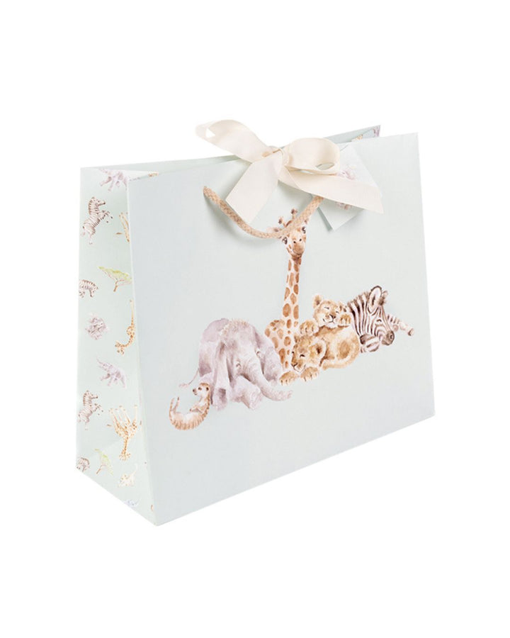 Geschenktasche in der Größe M mit Baby Afrika Tieren als Motiv von Wrendale Designs.