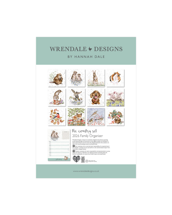 Familienkalender 2026 von Wrendale Designs