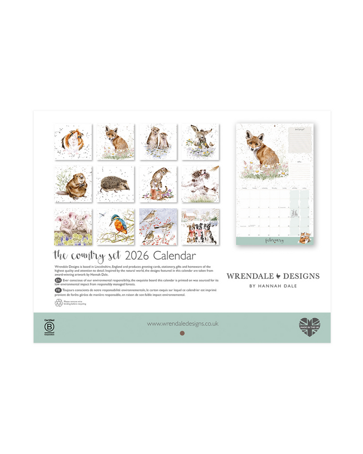 Landleben Wandkalender 2026 von Wrendale Designs