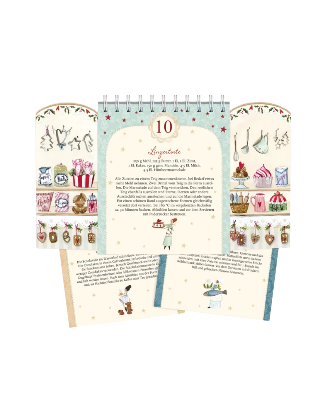 Geöffnete Seite des Rezepte-Adventskalenders mit Rezeptidee
