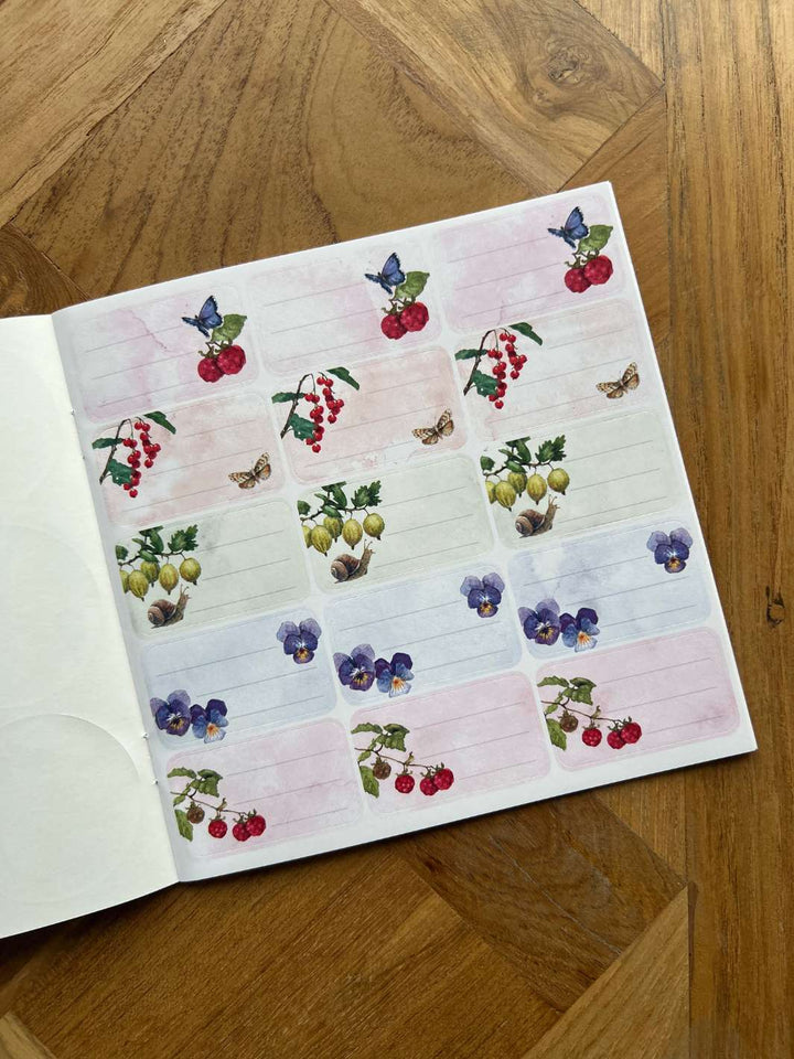 Beispiel aus dem Etikettenbuch für eingekochtes Gemüse und Früchte von Grätz