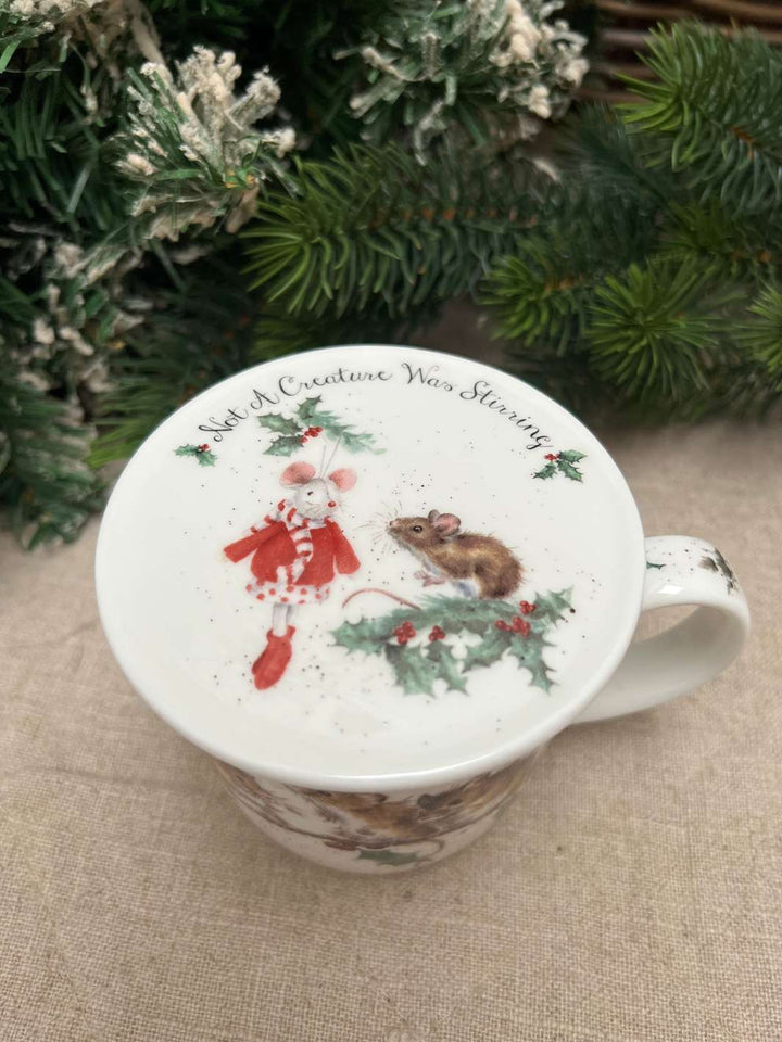 Deckel der Tasse "Winter Mice" von Wrendale Designs