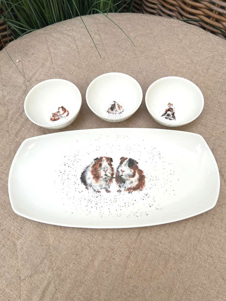Dip und Snack Platte mit Meerschweinchen Motiv von Wrendale Designs