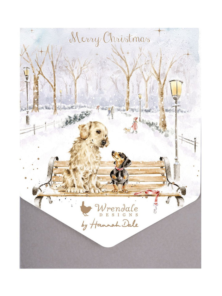 Doppelkarten-Set mit weihnachtlichem Hunde-Motiv von Wrendale Designs.