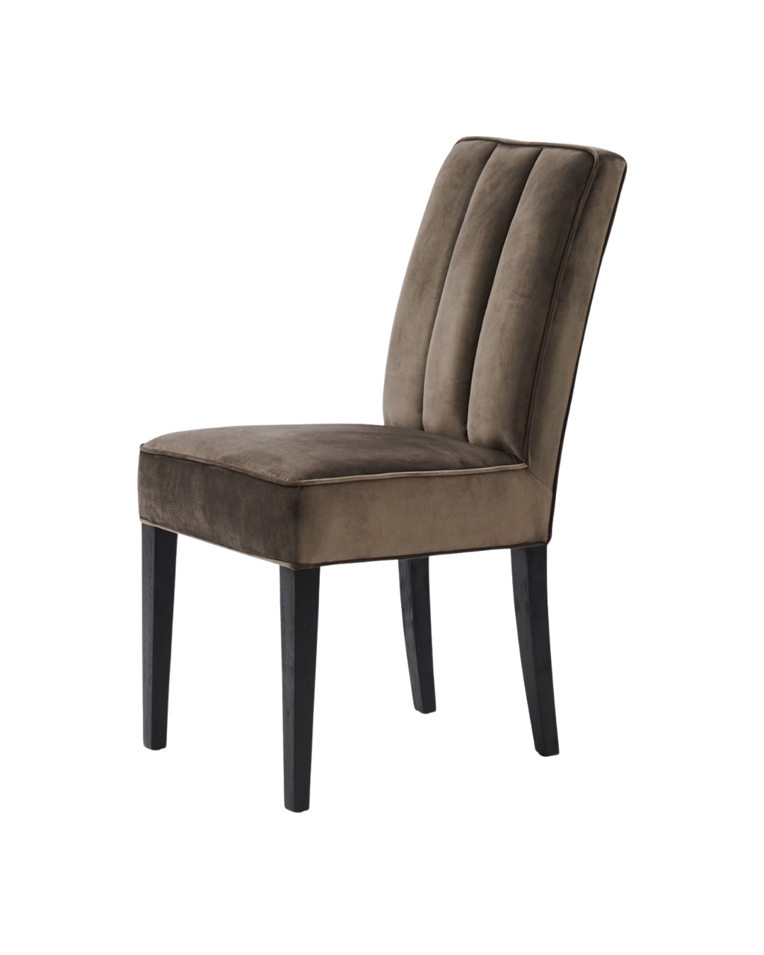 Esszimmerstuhl The Jade Dining Chair Velvet von Rivièra Maison in Anthrazit, schräg fotografiert.