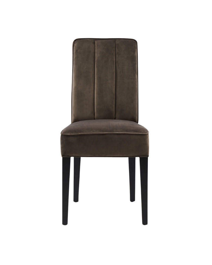 Vorderansicht Esszimmerstuhl The Jade Dining Chair Velvet Anthrazit von Rivièra Maison.