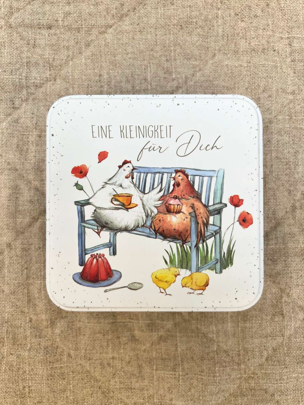 Grätz Verlag Dose mir Hühner Motiv drauf
