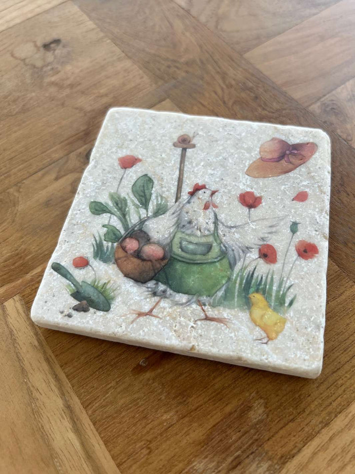 Hühnerbande Untersetzer aus Marmor vom Grätz Verlag