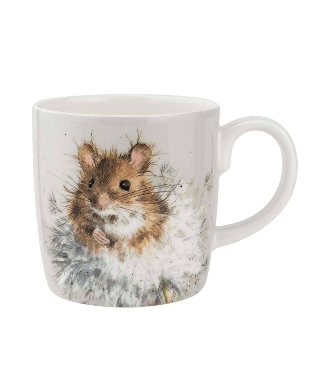 Süßes Maus Motiv auf einer großen grauen Wrendale Designs Tasse.