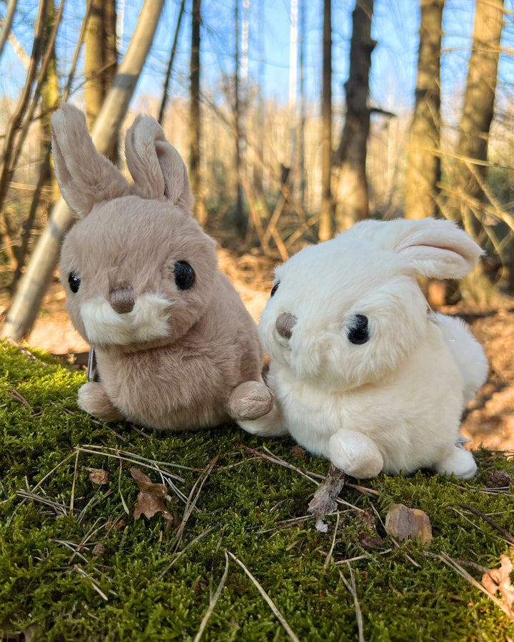 Hasen Kuscheltiere Hera in braun und Zeus in weiß von Bukowski Design aus Schweden.