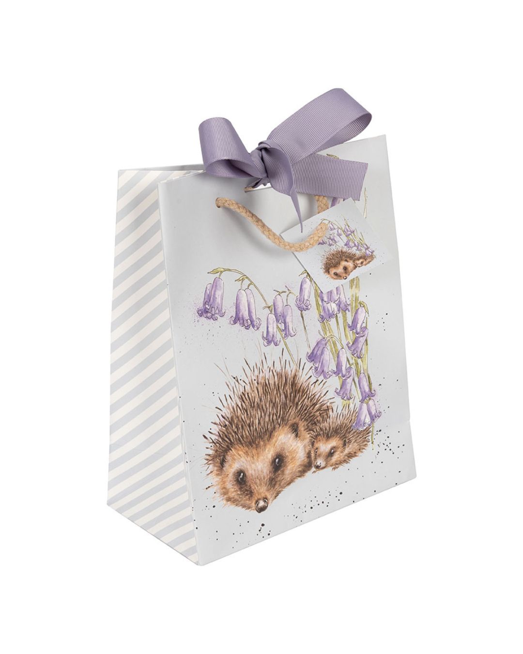 Geschenktasche in der Größe S mit zwei Igeln als Mutter und Kind Motiv von Wrendale Designs.