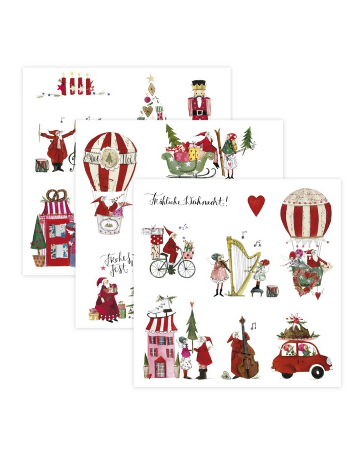 Innenansicht des Stickeralbums mit verschiedenen Weihnachtsmotiven zum Basteln