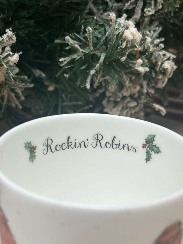 Innenansicht der Rotkehlchen Tasse von Wrendale Designs