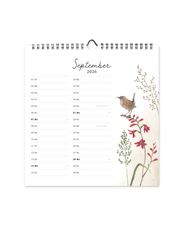 Innenansicht des Vogel Naturliebe Kalenders