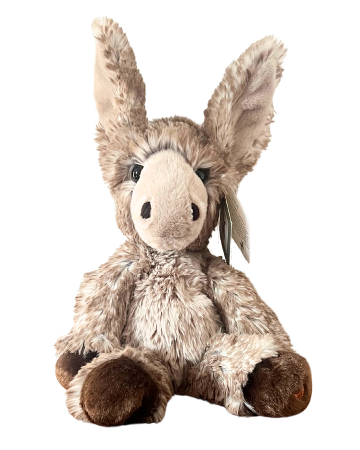 Großer Jack in der Größe L als graues Esel Kuscheltier von Wrendale Designs.