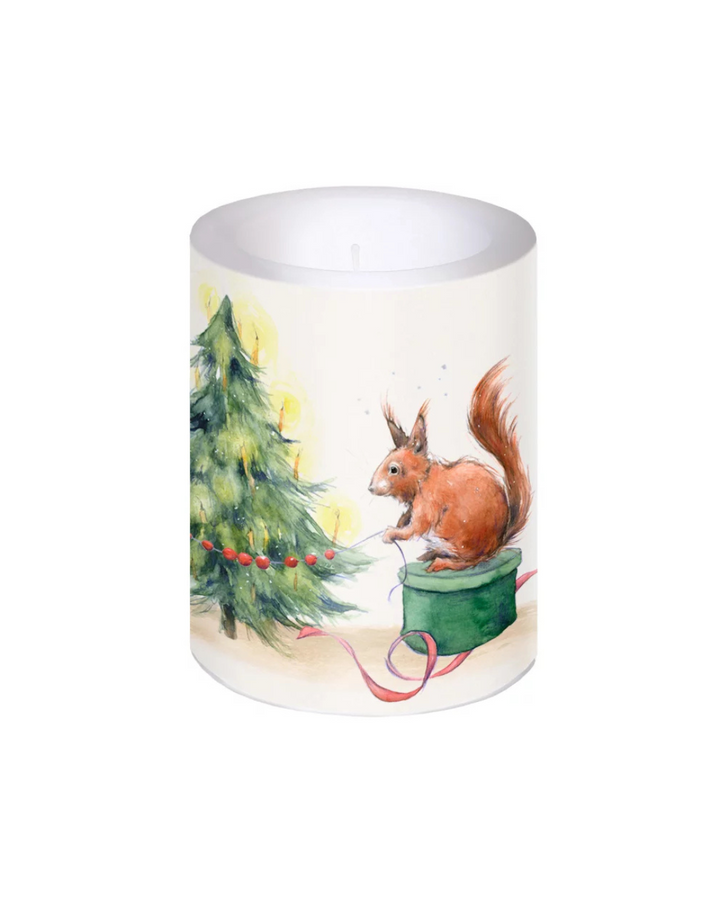 Kerze Eichhörnchen Weihnachten vom Grätz Verlag