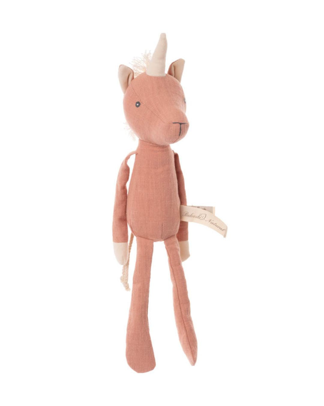 Lachsfarbiges Kuscheltier Einhorn Rainbow von Bukowski aus Schweden.