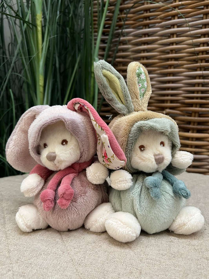 Kuscheltier Ziggy Hasen Happy Benji in grün-blau und Bibi in rosa von Bukowski.