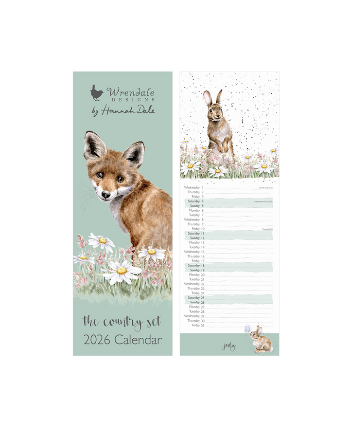 Landleben Streifenkalender 2026 von Wrendale Designs