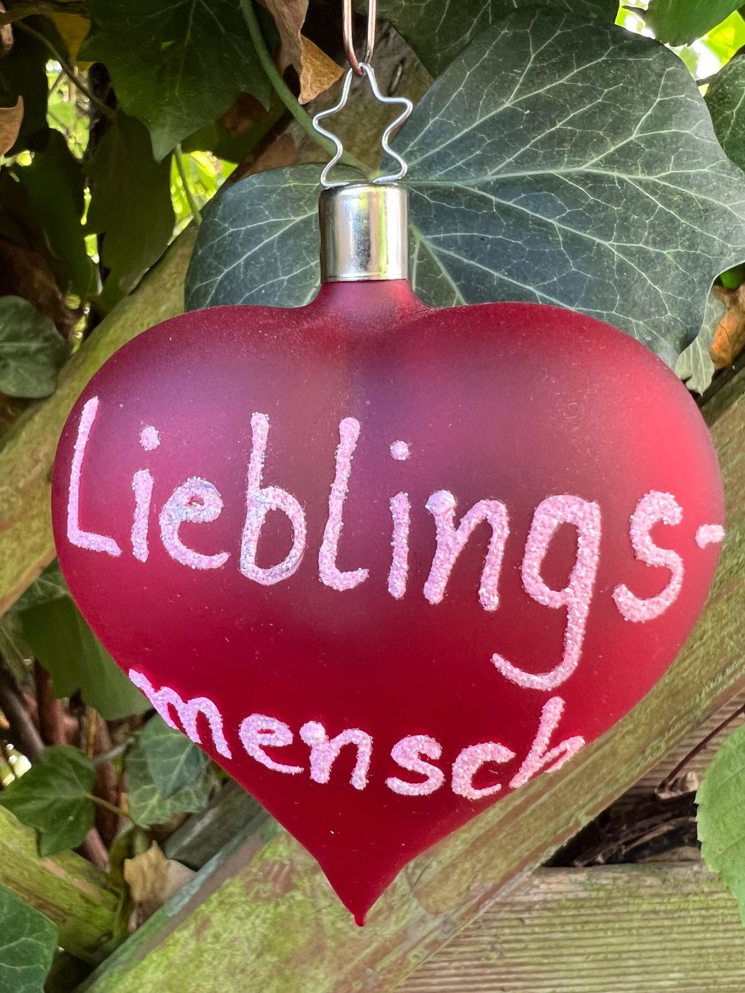 Glasherz Lieblingsmensch Anhänger von Inge Glas