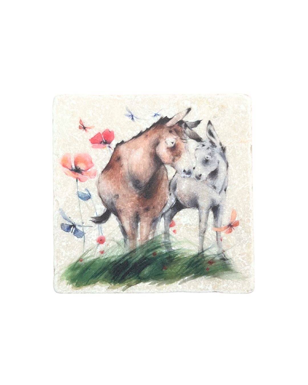 Marmor Untersetzer Kuschelfreunde mit Esel-Motiv vom Grätz Verlag.