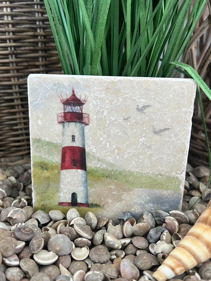 Marmor Untersetzer Leuchtturm vom Grätz Verlag