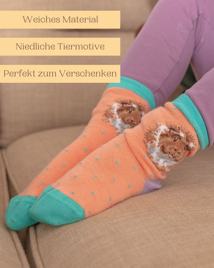 Weiche Bambussocken für Kinder mit niedlichem Meerschweinchen-Motiv von Wrendale Designs auch perfekt zum Verschenken.
