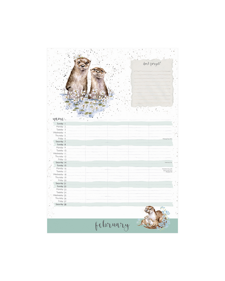 Familienkalender 2026 von Wrendale Designs