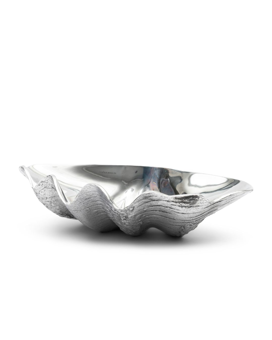 Schale in Muschel Form aus silbernem Aluminium von Rivièra Maison.