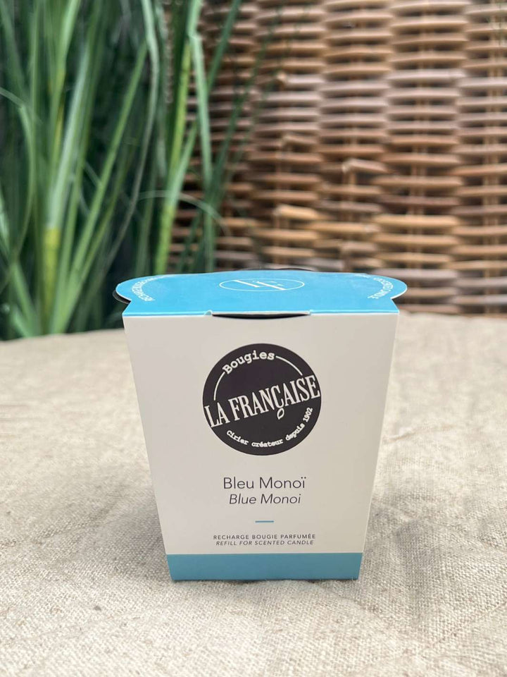 NNachfüllpackung Duftkerze blauer Monoi von Bougies la francaise