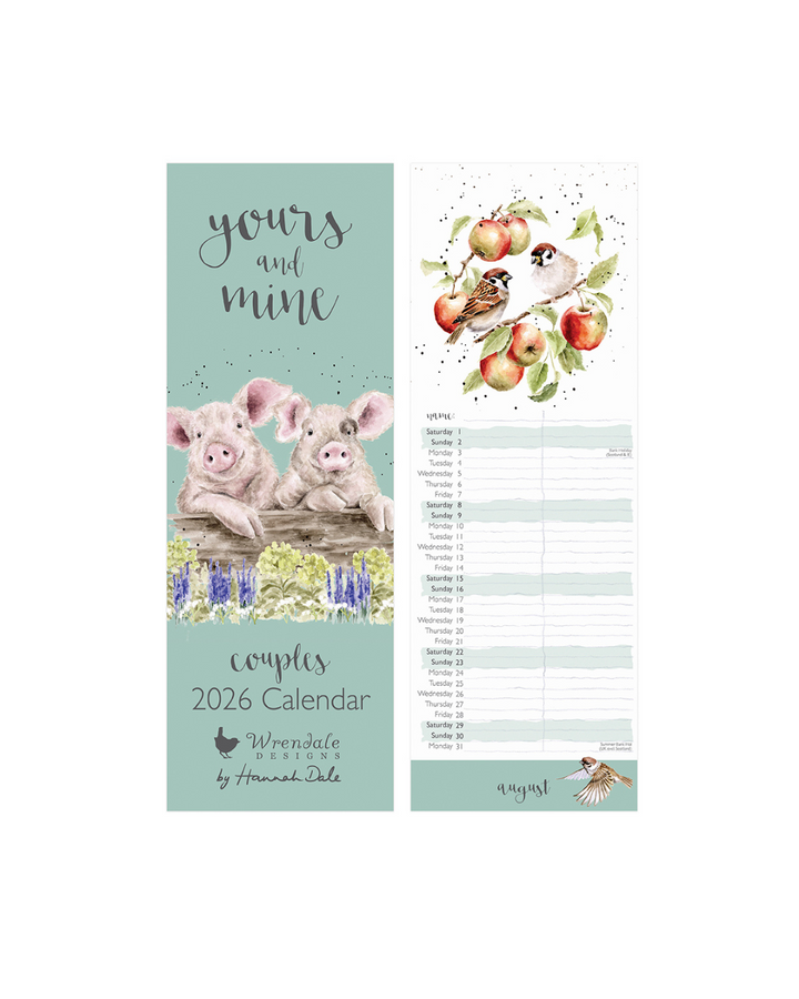 Paar Streifenkalender 2026 von Wrendale Designs