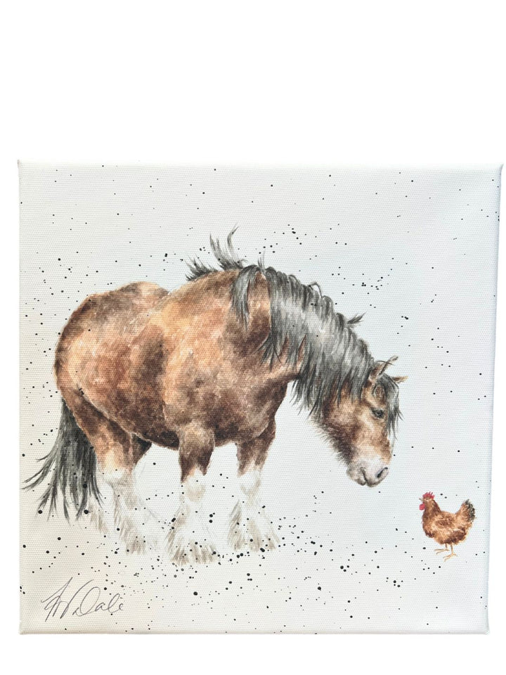 Pferd mit Huhn auf Leinwand Wrendale Designs
