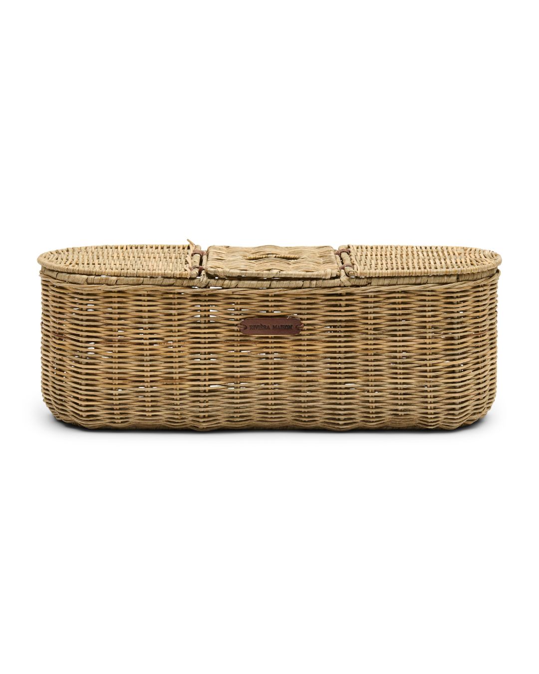 Rattan Badezimmer Korb von Rivièra Maison für die Lagerung von Toilettenpapier und Tüchern.