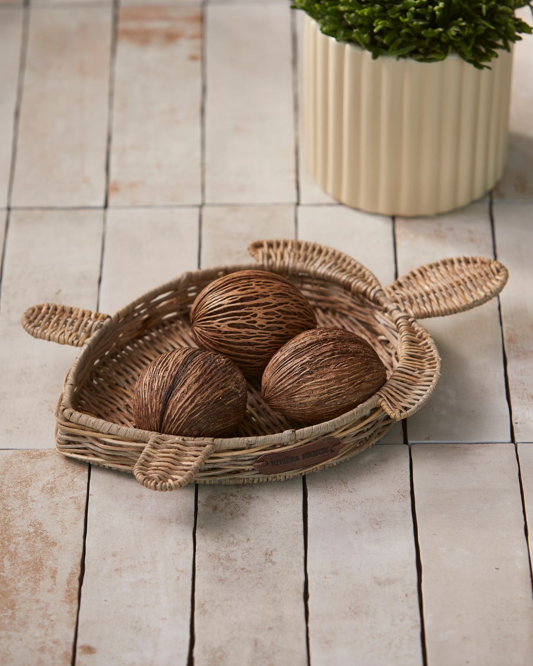 Schildkröten Rattantablett von Rivièra Maison