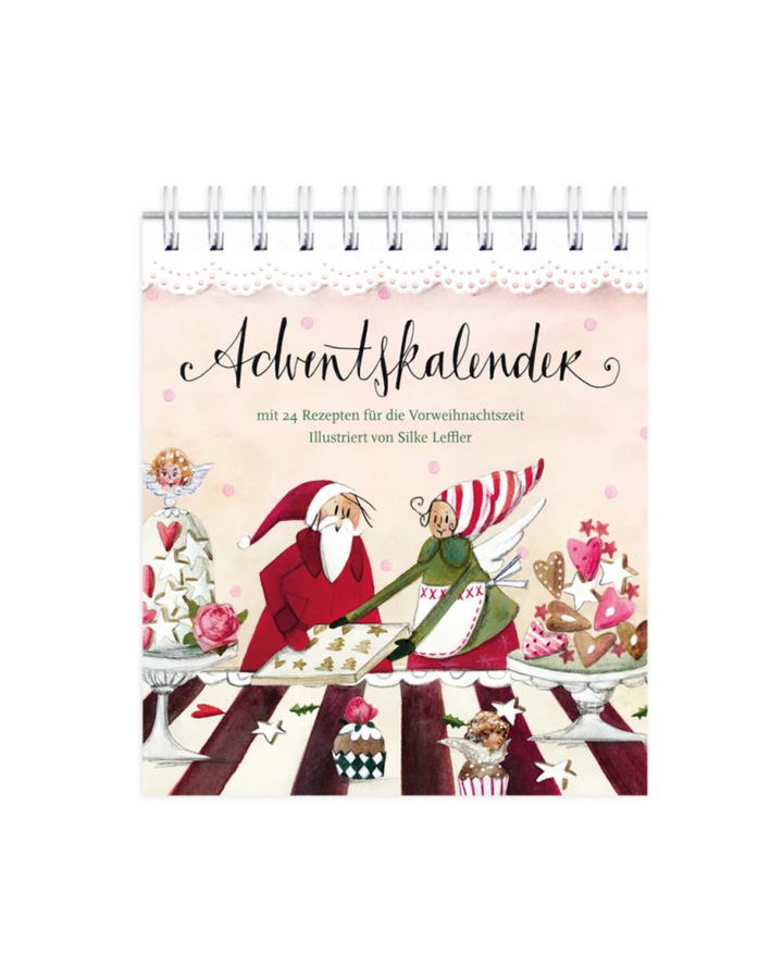 Titelbild des Rezepte-Adventskalenders vom Grätz Verlag mit Illustration von Silke Leffler