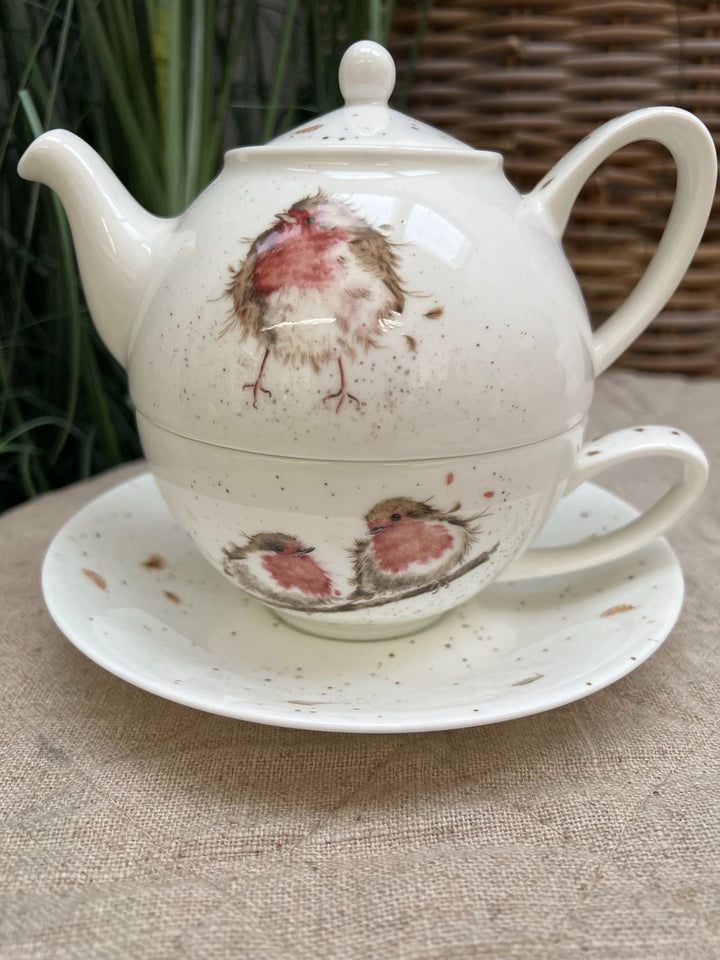 Tea for one Rotkehlchen Wrendale Designs