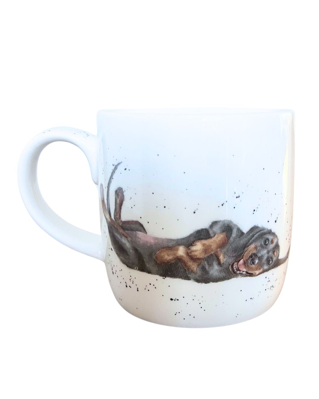 Rückseite der Dackel Tasse von Wrendale Designs.