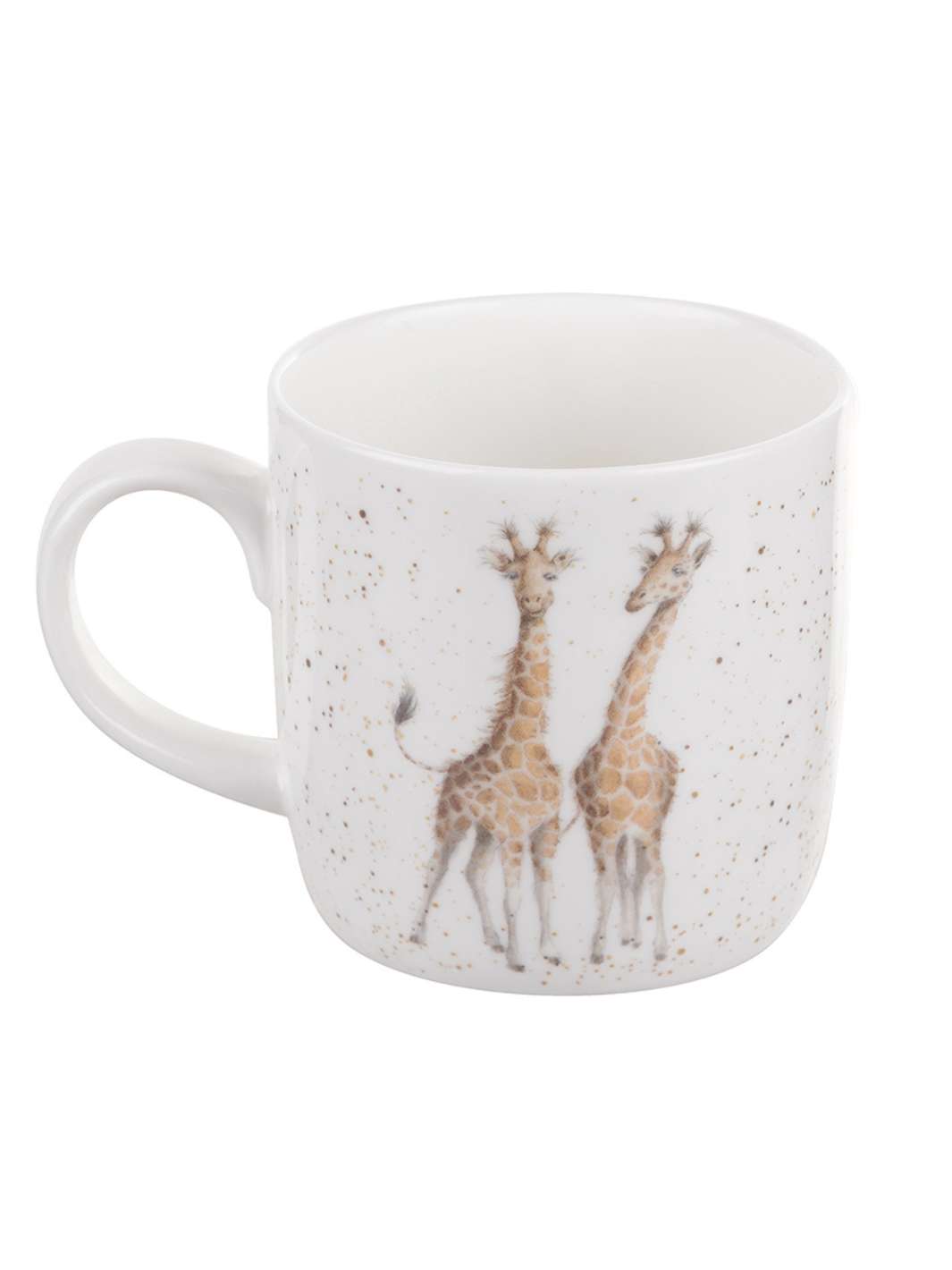 Rückseite der First Kiss Tasse mit zwei Giraffen als Motiv von Wrendale Designs.