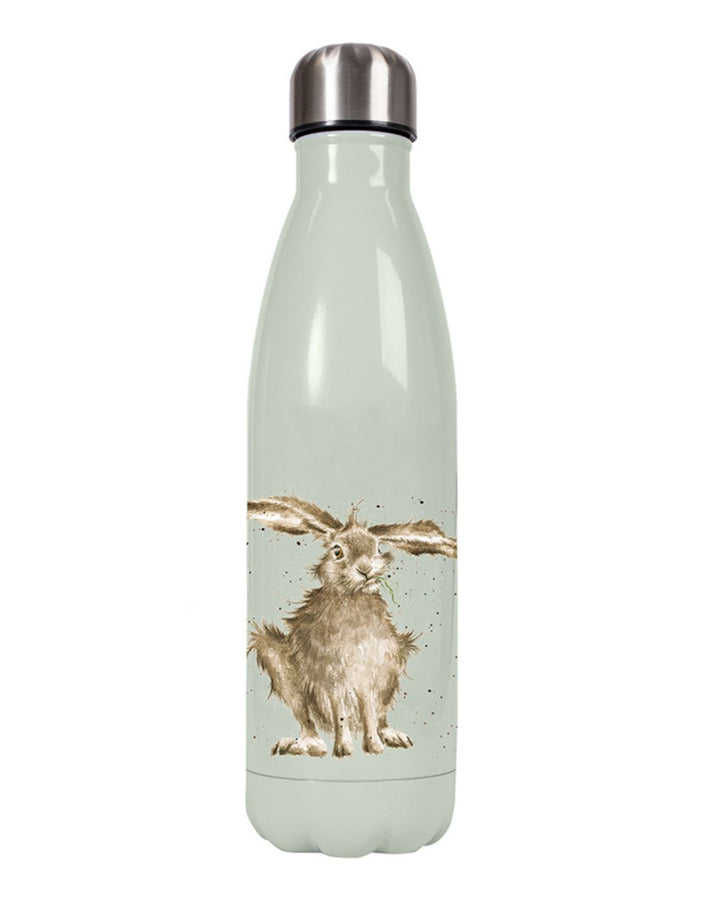 Rückseite der Hasen Thermosflasche von Wrendale Designs.