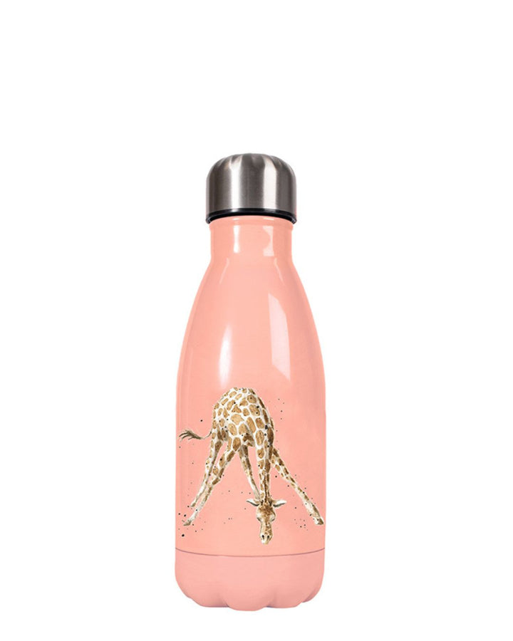 Rückseite der kleinen Giraffen Trinkflasche von Wrendale Designs.