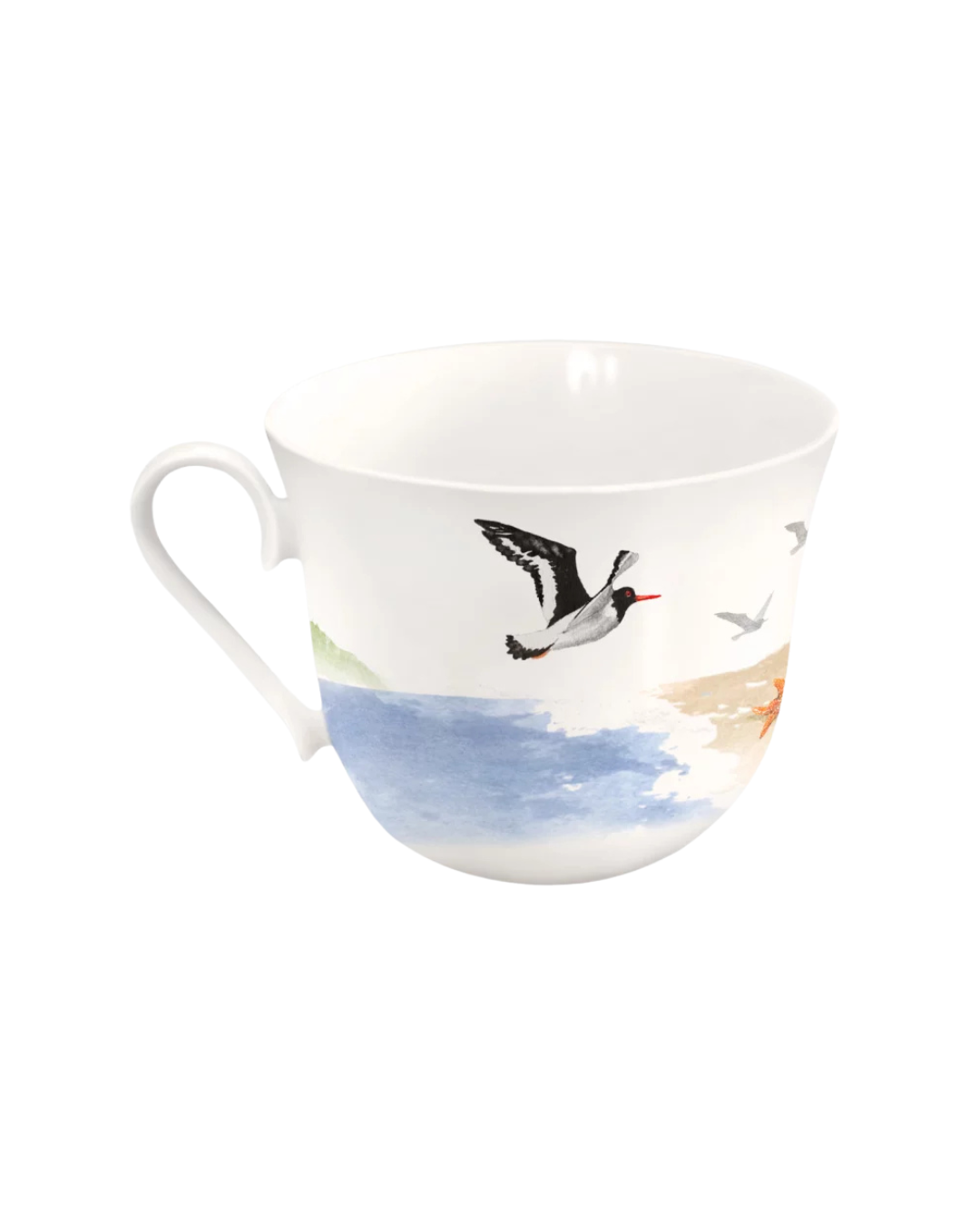 Rückseite der Strandkorb Lieblingstasse vom Grätz Verlag vor weißem Hintergrund.