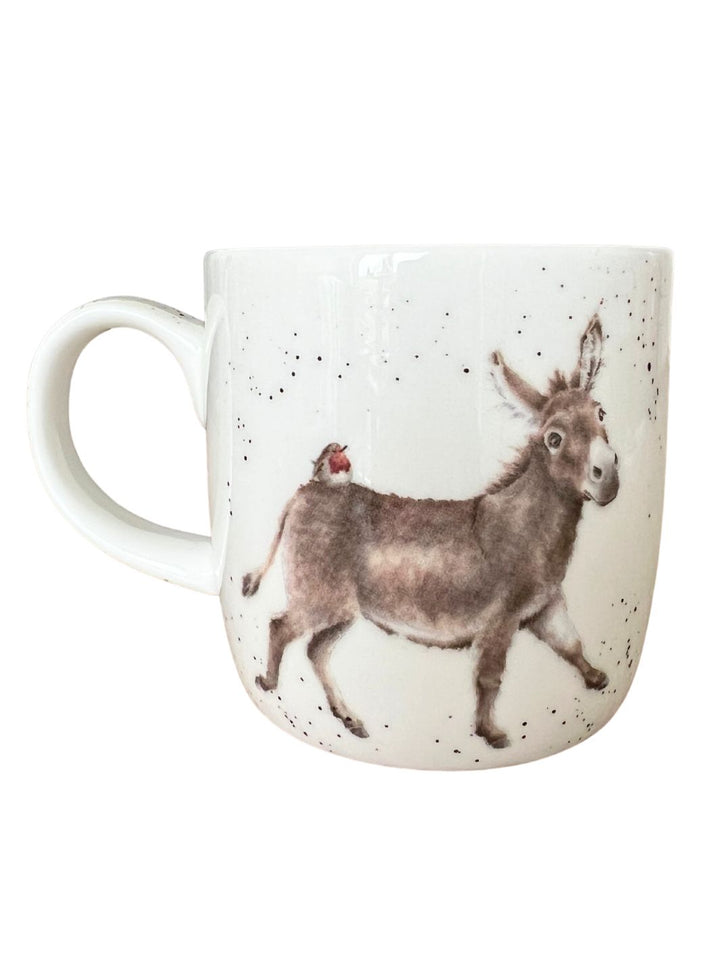 Rückseite Tasse Esel mit Rotkehlchen von Wrendale Designs