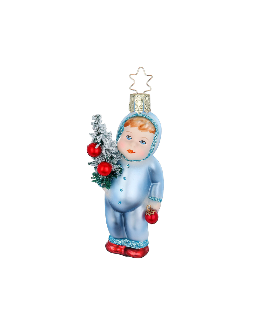 Schneekind Weihnachtsbaumschmuck "Vorbereitung fürs Fest" von Inge Glas