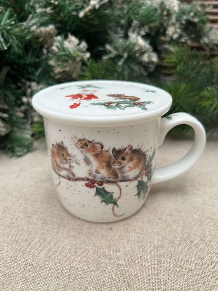 Tasse mit Deckel "Winter Mice" von Wrendale Designs