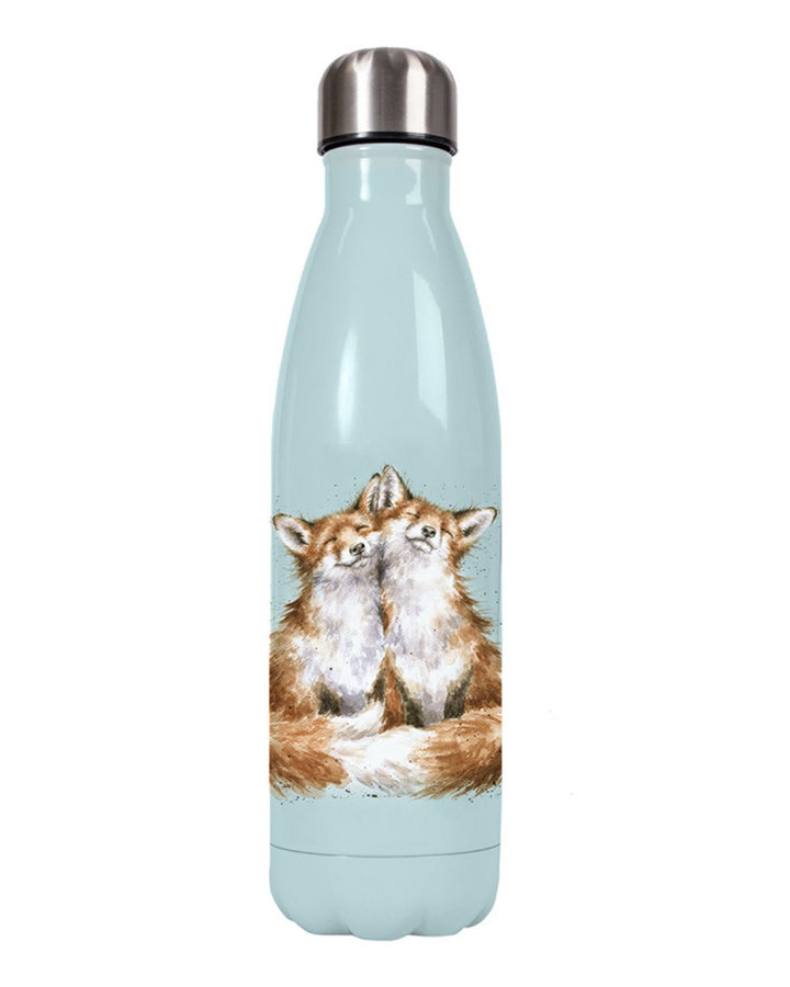 Vorderseite der Fuchs Thermosflasche von Wrendale Designs.
