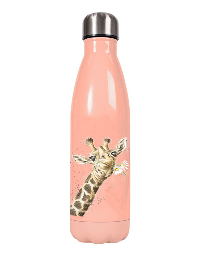 Vorderseite der Giraffen Thermosflasche von Wrendale Designs.