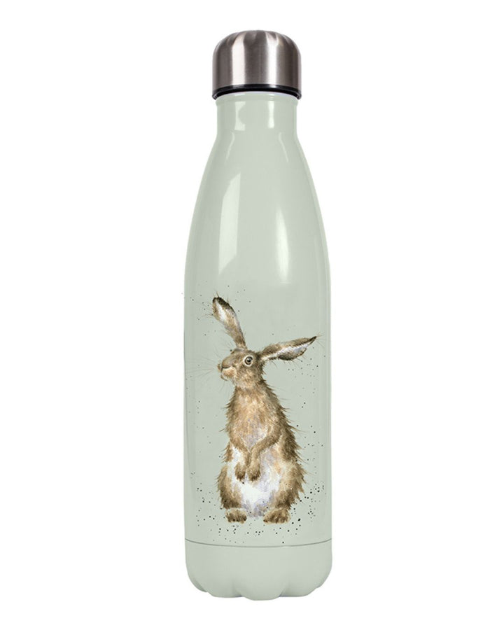 Vorderseite der Hasen Thermosflasche von Wrendale Designs.