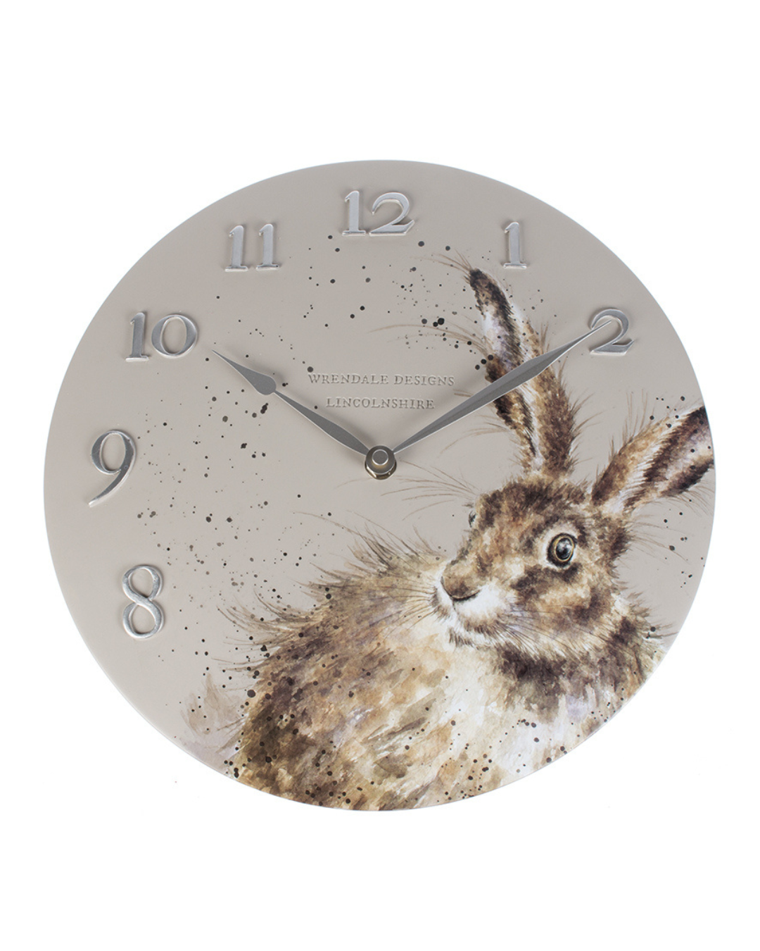 Wanduhr mit Hasen Motiv von Wrendale Designs.