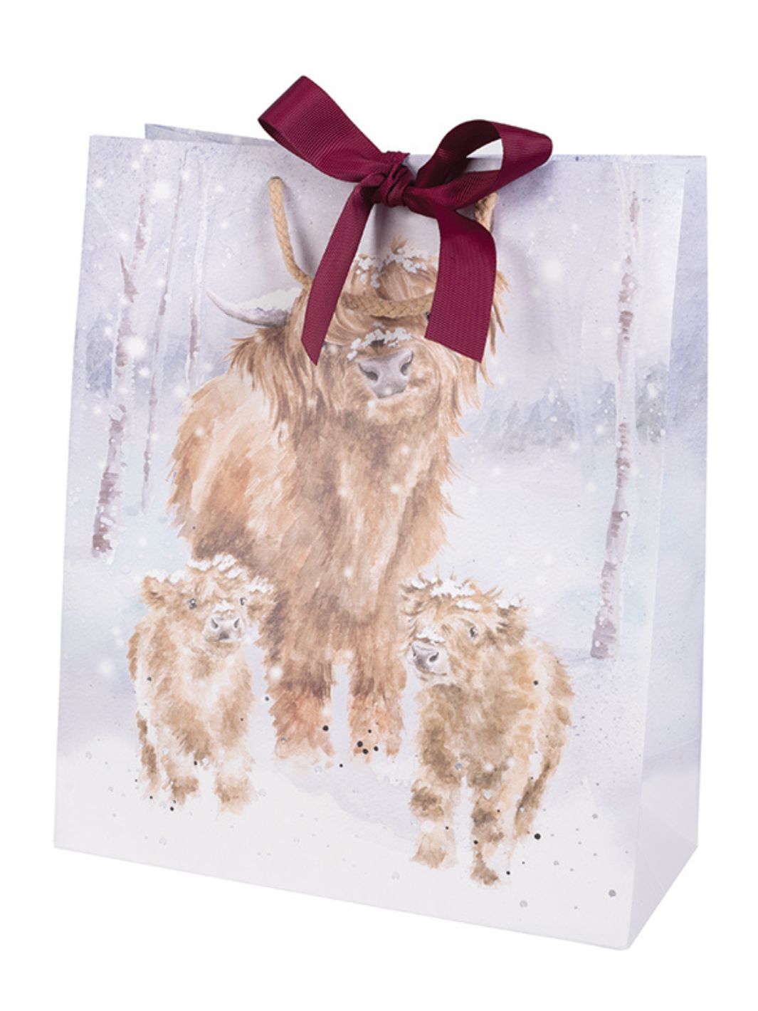 Weihnachtliche Highland Rinder Geschenktasche von Wrendale Designs
